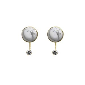 PX4886/GP Gold plated sterling silver two part swing earring set with cz and semi precious howlite stone