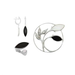 Sterling silver MOP black Onyx