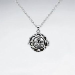 Sterling Silver Hearts Filigree Ball Locket Pendant